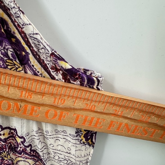 BAND OF THE FREE Paisley purple loose fit woman cottagecore maxi dress NWT M - Picture 8 of 15